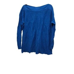 J. Jill Women's Blue Long-Sleeve Boat Neck Pullover Sweater Size L
